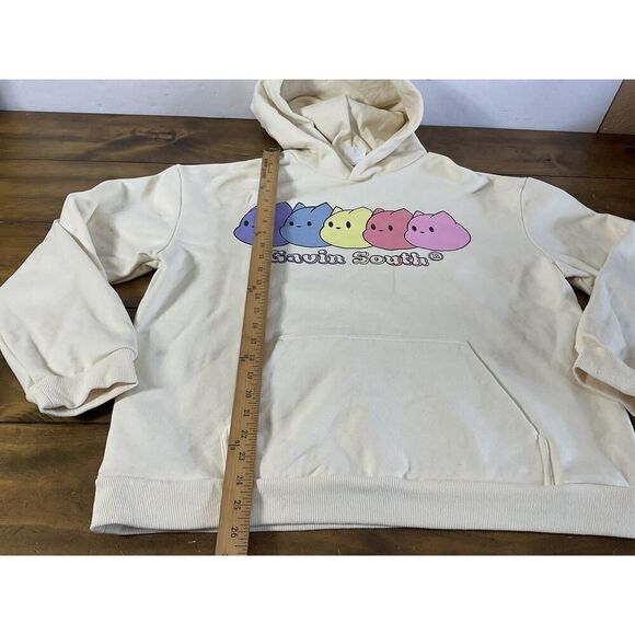 Gavin South Gilf Gavin Cream Cat Hooded Sweatshirt Thick Cotton Size XL - Picture 6 of 9
